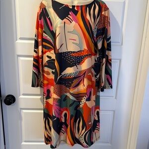 Isle By Melis Lozan Colorful Shift Dress 3/4 Sleeves
